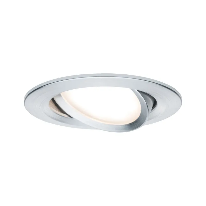 Paulmann Premium EBL Set Coin Slim rund schwb LED 1x6,8W 2700K 230V 51mm Alu ged./Alu