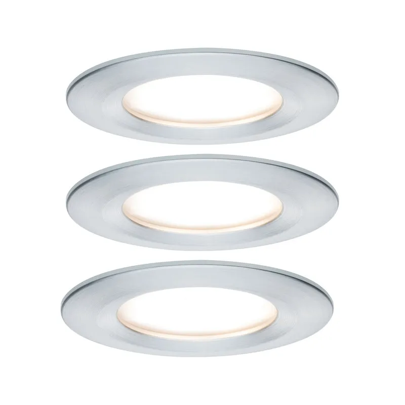 Paulmann Premium EBL Set Coin Slim rund starr LED 3x6,8W 2700K 230V 51mm Alu ged./Alu