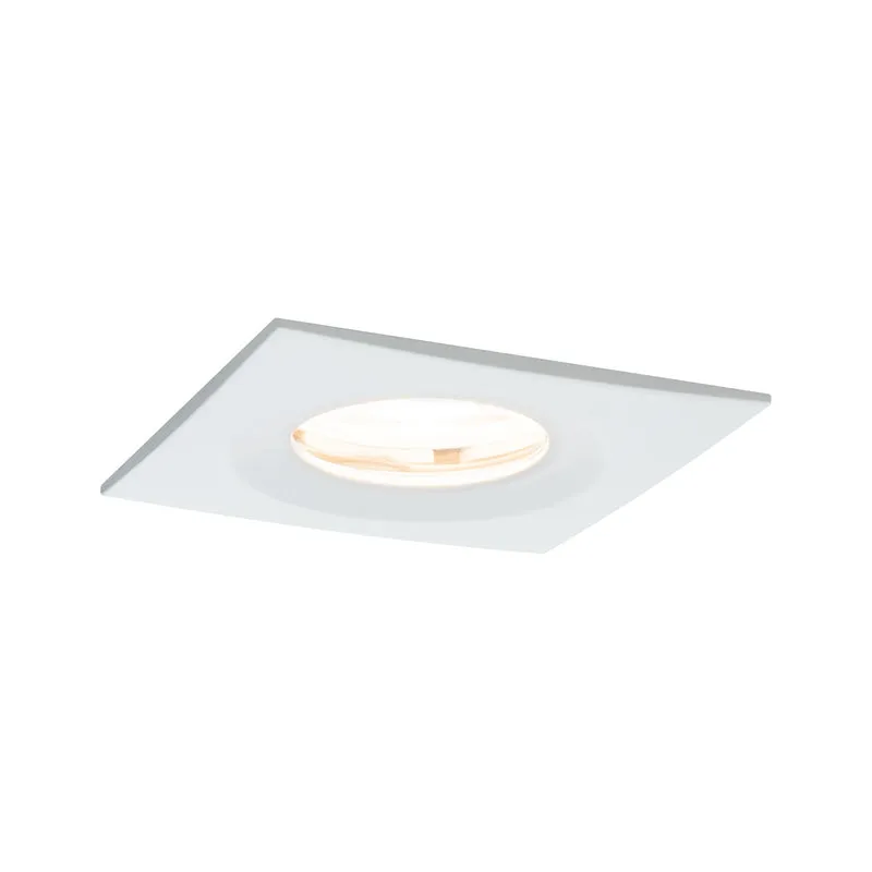 Paulmann Premium EBL Set Nova eckig dim LED IP65 1x7W 230V GU10 51mm Weiß matt/Alu Zink