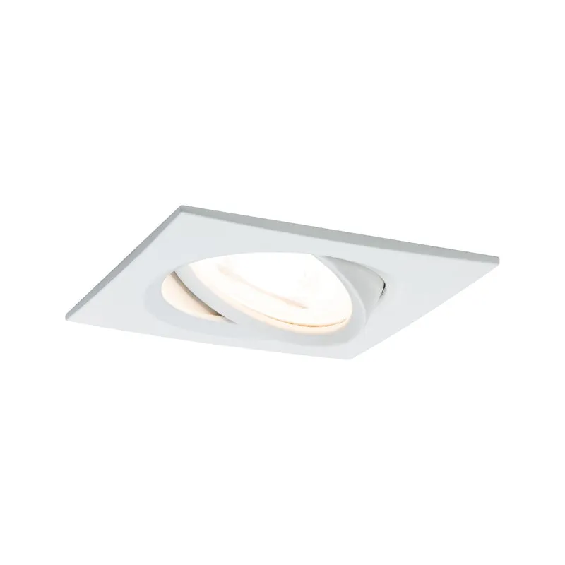 Paulmann Premium EBL Set Nova eckig schwb dim LED 1x7W 230V GU10 51mm Weiß m/Alu Zink