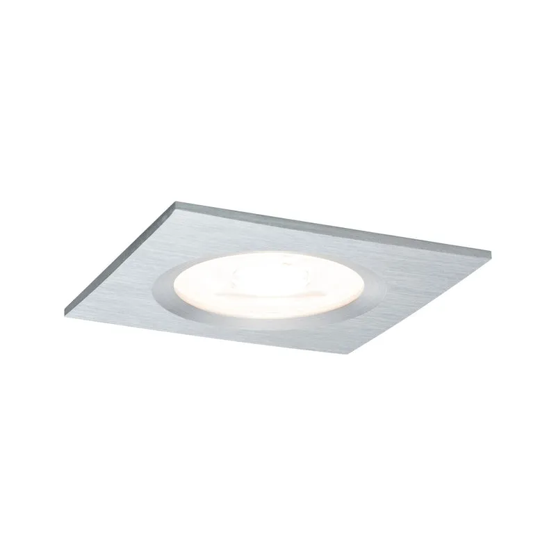 Paulmann Premium EBL Set Nova eckig dim LED 1x7W 230V GU10 51mm Alu gedreht/Alu Zink