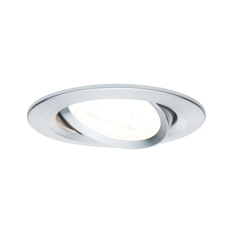 Paulmann Premium EBL Set Nova rund schwb dim LED 1x7W 230V GU10 51mm Alu gedreht/Alu Zink