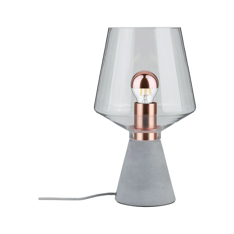Paulmann Neordic Yorik Tischleuchte max.1x20W E27 Klar/Grau/Kupfer Glas/Beton/Metall