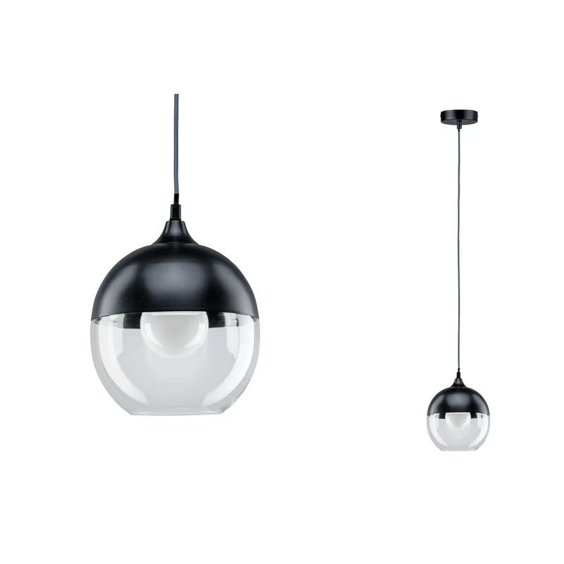Paulmann Neordic Vanja Pendelleuchte max.1x20W E27 Grau/Klar 230V Glas/Metall