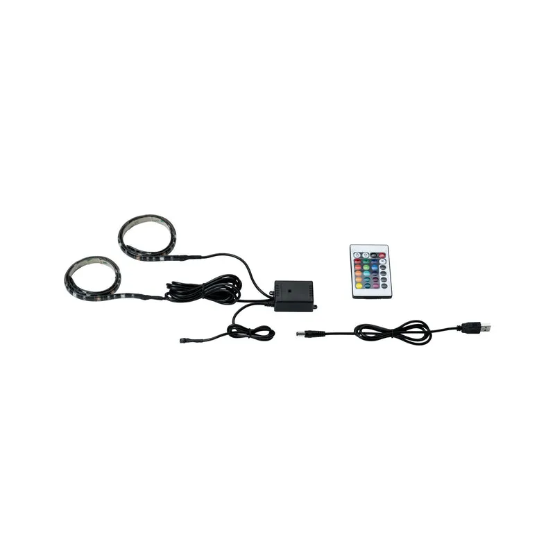 Paulmann Function USB-Strip 2x50cm RGB 2,5W 5V Schwarz Metall/Kunststoff