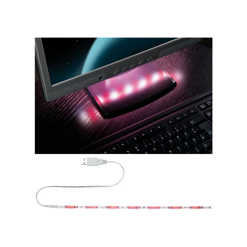 Paulmann Function USB-Strip 30cm Rot/Weiß 1,5W 5V Weiß Metall/Kunststoff
