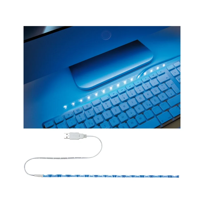 Paulmann Function USB-Strip 30cm Blau 1,5W 5V Weiß Metall/Kunststoff