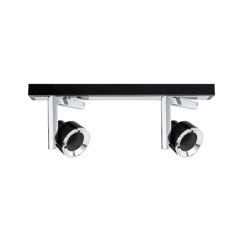 Paulmann Spotlight Turn max 2x10W GU10 Schwarz/Chrom 230V Metall/Kusnststoff