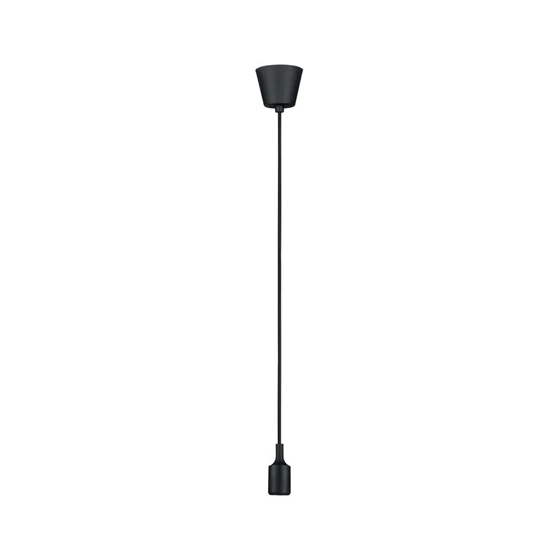 Paulmann Pendel E27 2m Stoffkabel max 1x20W Schwarz 230V Silikon