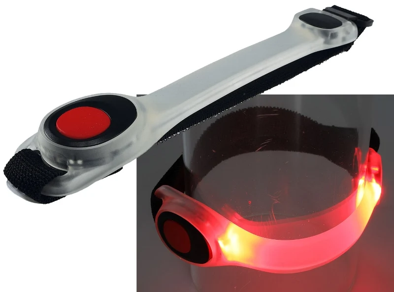 LED Sicherheitslicht mit Klett-Verschluß ideal für Jogger, Kinder, Arbeit, Rot