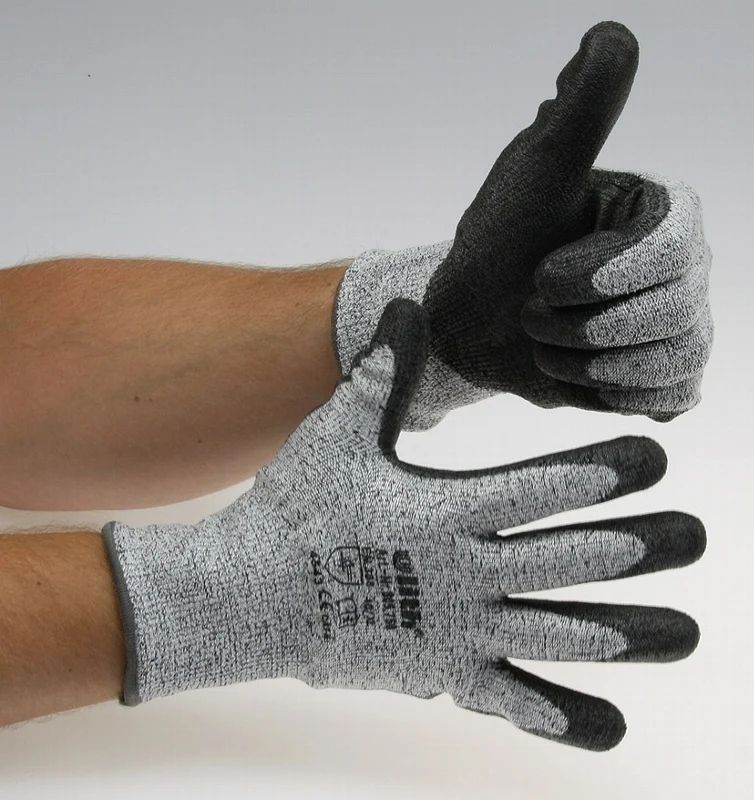 Schnittschutzhandschuhe grau/schwarz PU-Beschichtung, EN388, Größe 10