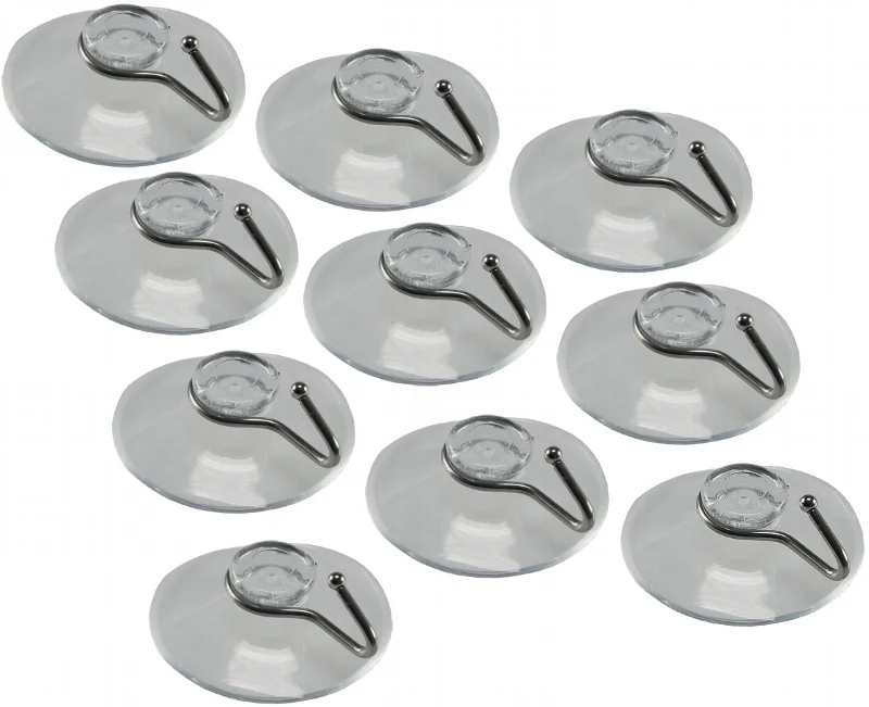 Saugnapf "Easy 42" mit Metallhaken 10er Pack, transparent, Ø 42mm