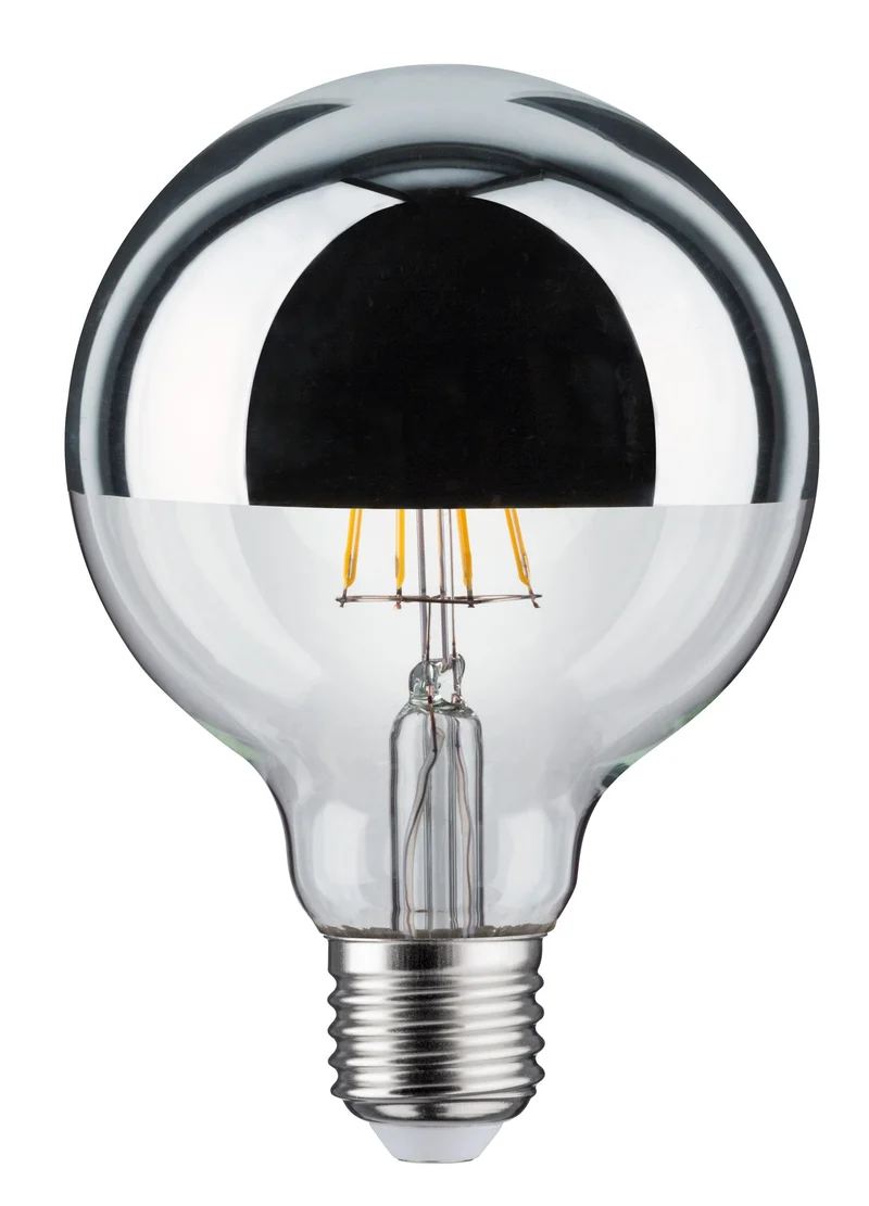 Paulmann LED Globe 95 5W E27 230V Kopfspiegel Silber 2700K