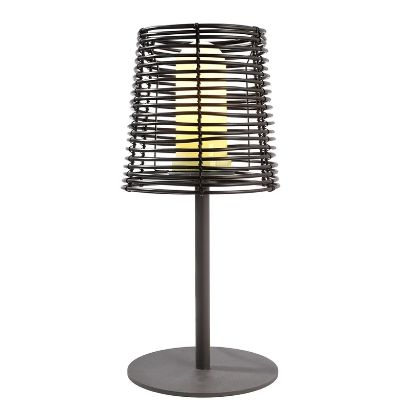 Tischleuchte Velorum schwarz LED Tischlampe 51 cm Außenleuchte E27 Kunststoff IP44