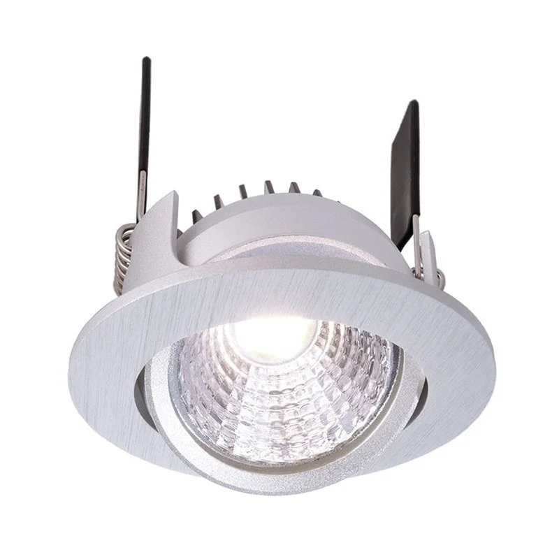 Deko-Light COB-68-350mA-4000K-rund-flach 5W silberfarben gebürstet