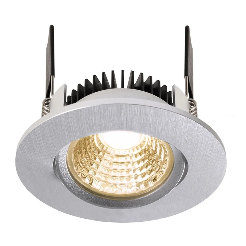 Deko-Light COB-68-350mA-2700K-rund 6W silberfarben gebürstet
