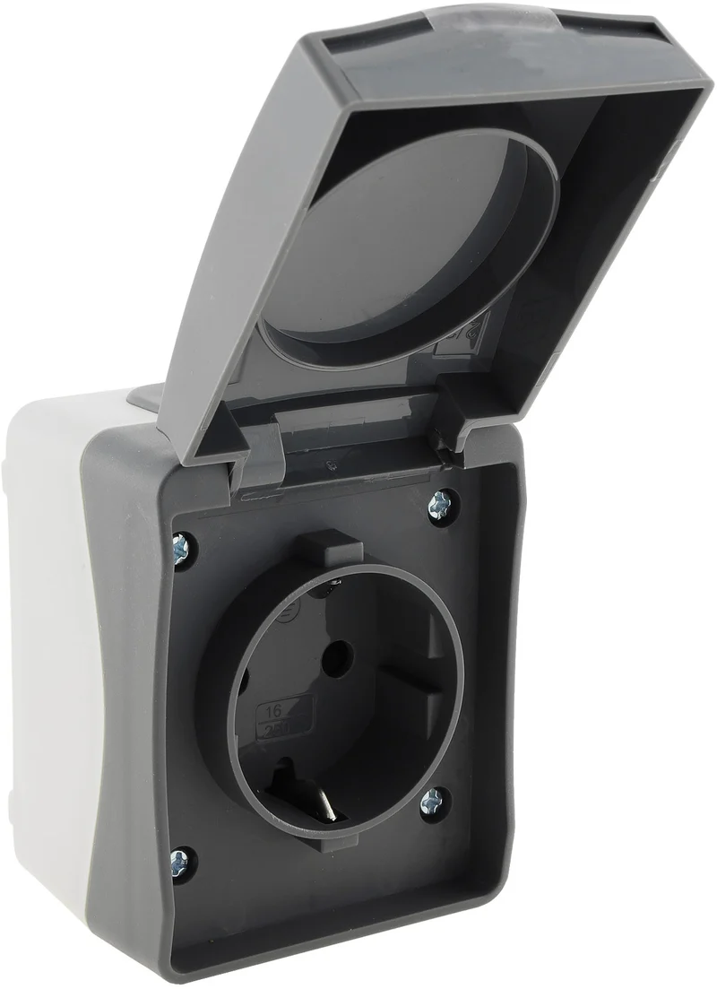 NUQUI Feuchtraum Steckdose IP54, Aufputz, 250V~/ 16A