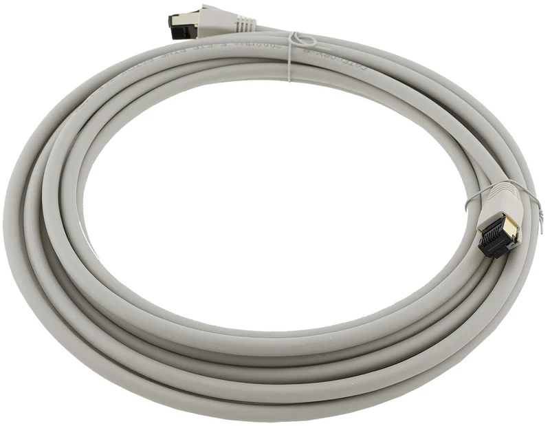 CAT 8.1 Netzwerk-Patchkabel, 5m, grau S/FTP PIMF Halogenfrei, 2x RJ45 Stecker