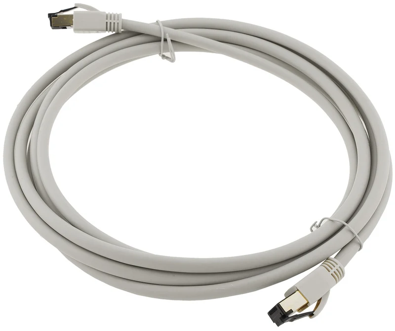 CAT 8.1 Netzwerk-Patchkabel, 3m, grau S/FTP PIMF Halogenfrei, 2x RJ45 Stecker