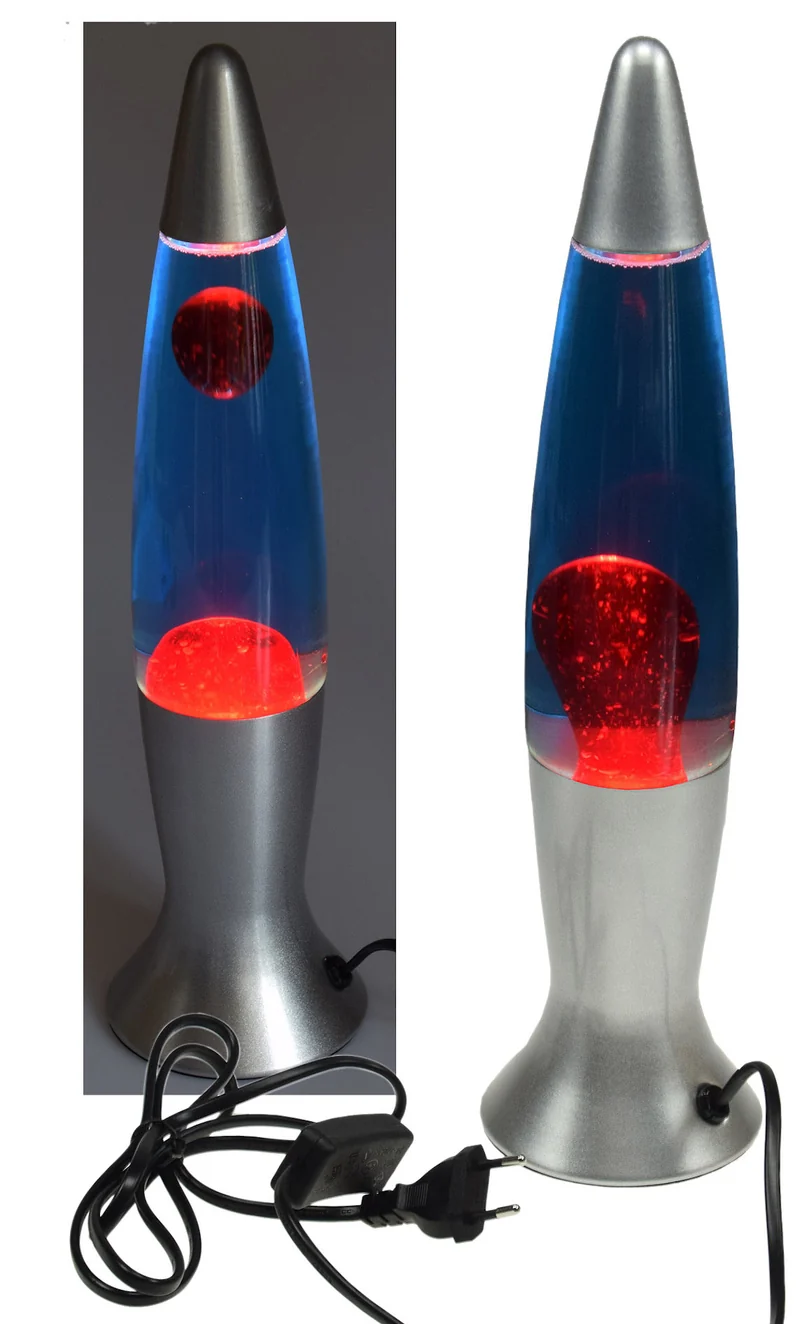 Lavalampe silber blau / rot 40 cm