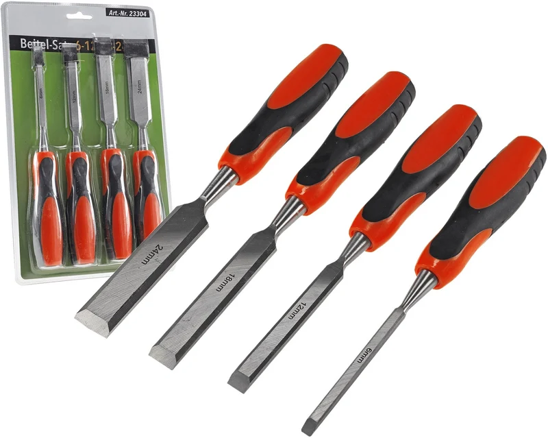 Stechbeitel Set, 4-teilig CRV, 6, 12, 18, 24mm
