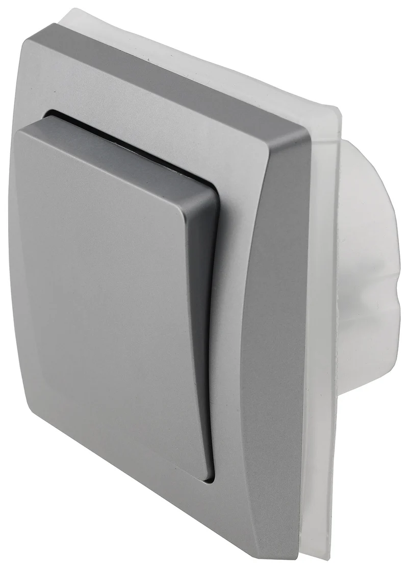 DELPHI Wechsel-Schalter IP44 250V~/ 10A, inkl. Rahmen, UP, silber