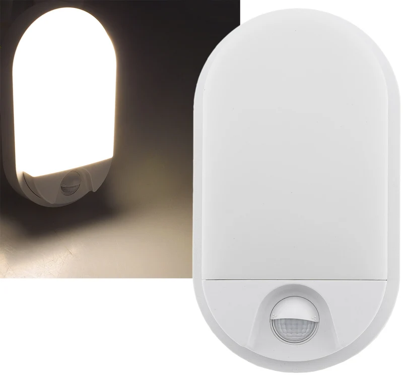LED Wandleuchte "NIAS" IP54, 3000K 10W, 800lm, 140° Bewegungsmelder