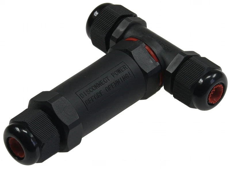 3 polige Dosenmuffe- / T-Verbinder, IP68 230V, wasserdicht, für z.B. Erdkabel