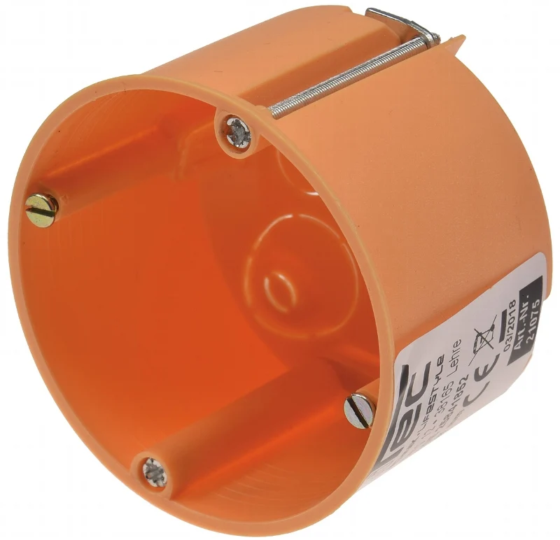 Hohlwanddose Ø 68 x 47mm inkl. Geräteschrauben, orange