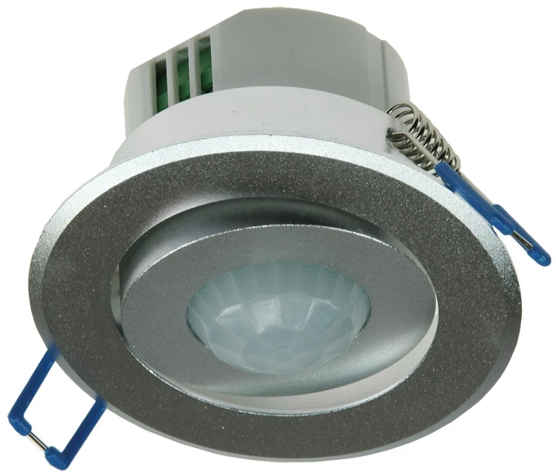 Decken-Einbau-Bewegungsmelder 360° Alu LED geeignet, 6m, schwenkbar, silber