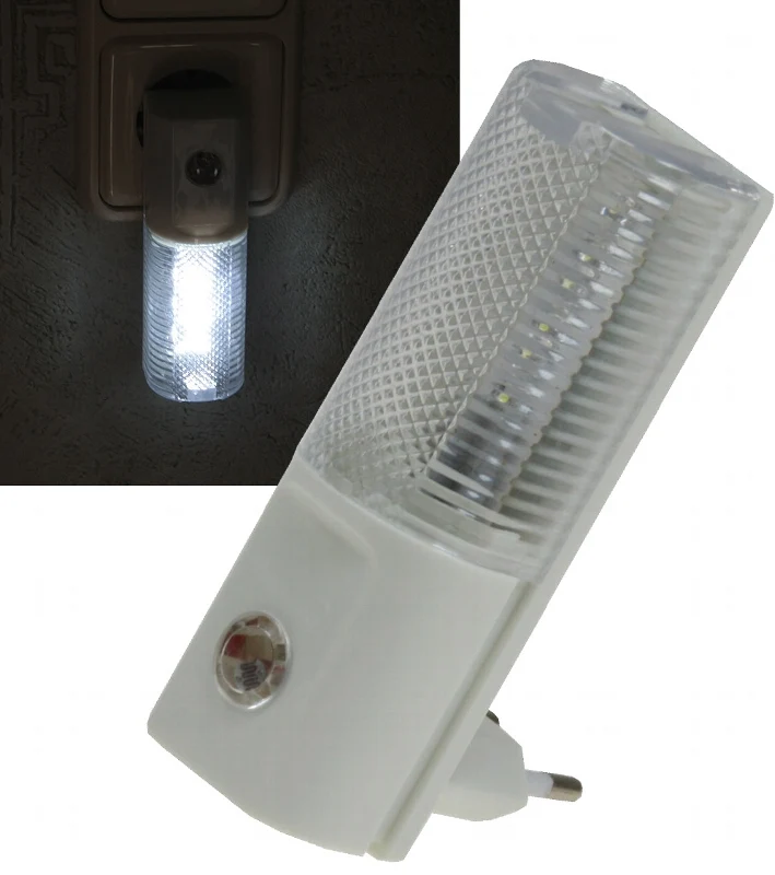 LED Nachtlicht mit Tag/Nacht-Sensor 230V, mit weißen LEDs, nur 1W
