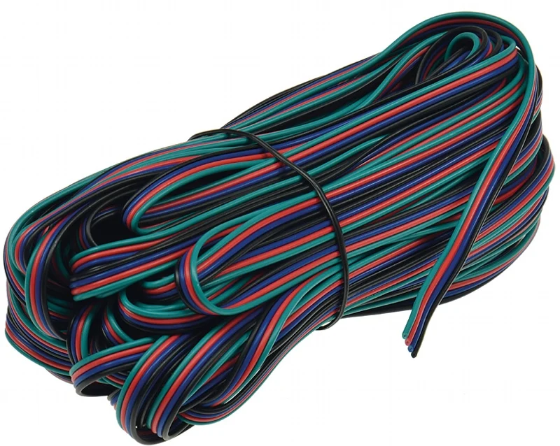 Anschlusskabel für RGB LED-Stripes 20m-Ring, 4-adrig rot-grün-blau-schwarz