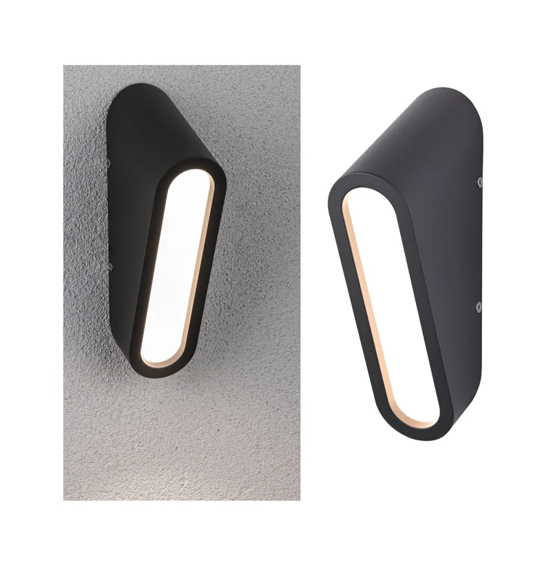 Paulmann LED Außenwandleuchte Cliff IP44 64x116mm 3000K 9,5W 300lm 230V Anthrazit Aluminium