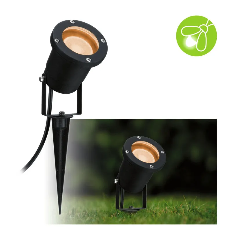 Paulmann Gartenstrahler Insektenfreundlich insektenfreundlich IP65 rund 92mm 2200K 4,3W 320lm 230V 38-38° Schwarz Metall