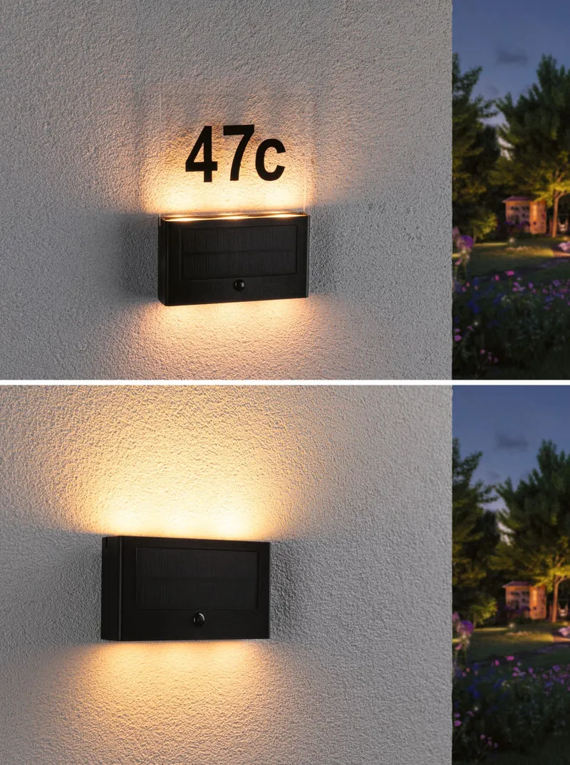 Paulmann Solar LED Hausnummernleuchte Neda IP44 2200K 18lm Anthrazit