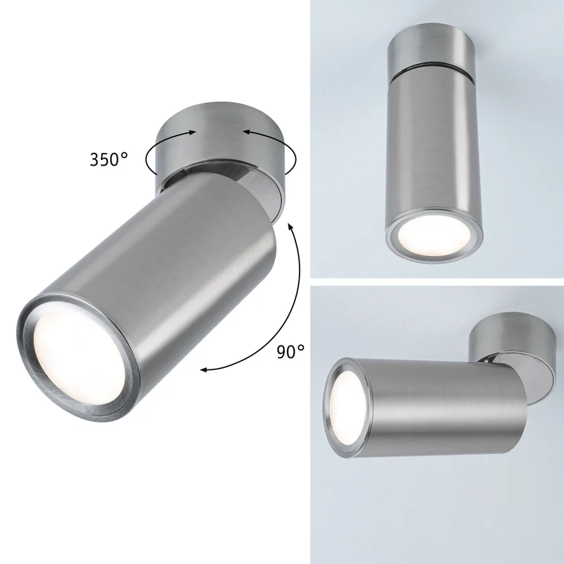 Paulmann LED Deckenleuchte Turnal Coin 2700K 470lm 230V 6W dimmbar Eisen gebürstet