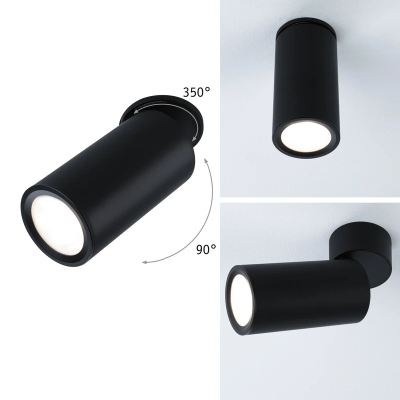Paulmann LED Einbauleuchte Turnal rund 60mm 90° Coin 6W 470lm 230V dimmbar 2700K Schwarz matt