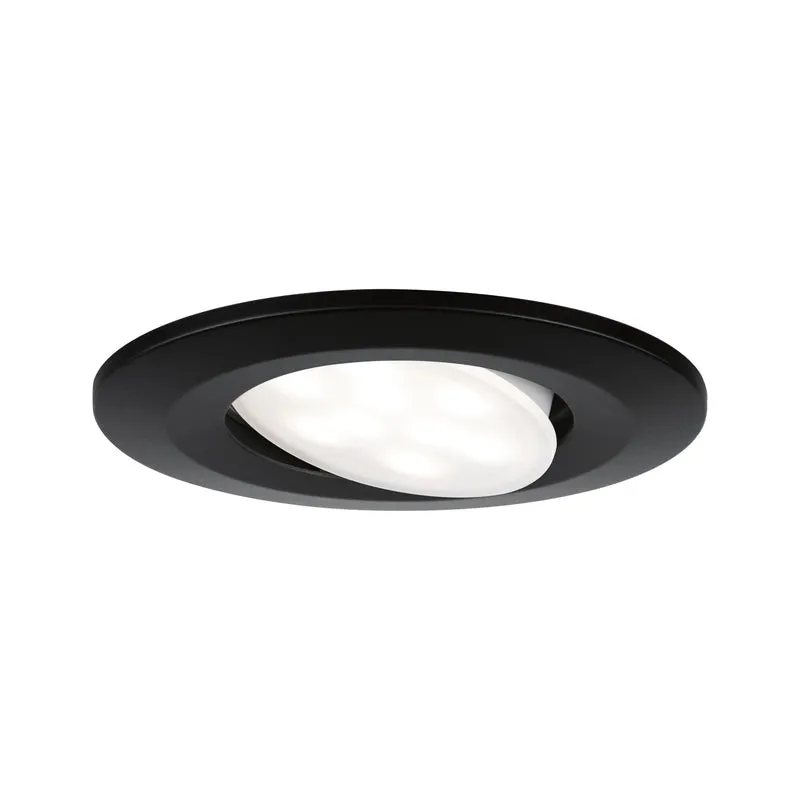 Paulmann HomeSpa LED Einbauleuchte Calla schwenkbar IP65 rund 90mm 30° 6W 500lm 230V 4000K Schwarz matt