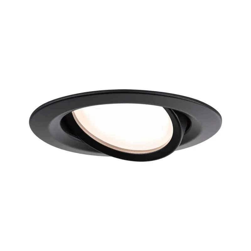 Paulmann LED Einbauleuchte Nova Plus Einzelleuchte schwenkbar Coin IP65 rund 93mm 30° Coin 6W 470lm 230V dimmbar 2700K Schwarz matt