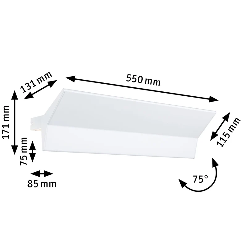 Paulmann LED Wandleuchte Stine 3-Step-Dim 2700K 1.400lm / 410lm 230V 13 / 1x4W dimmbar Weiß matt