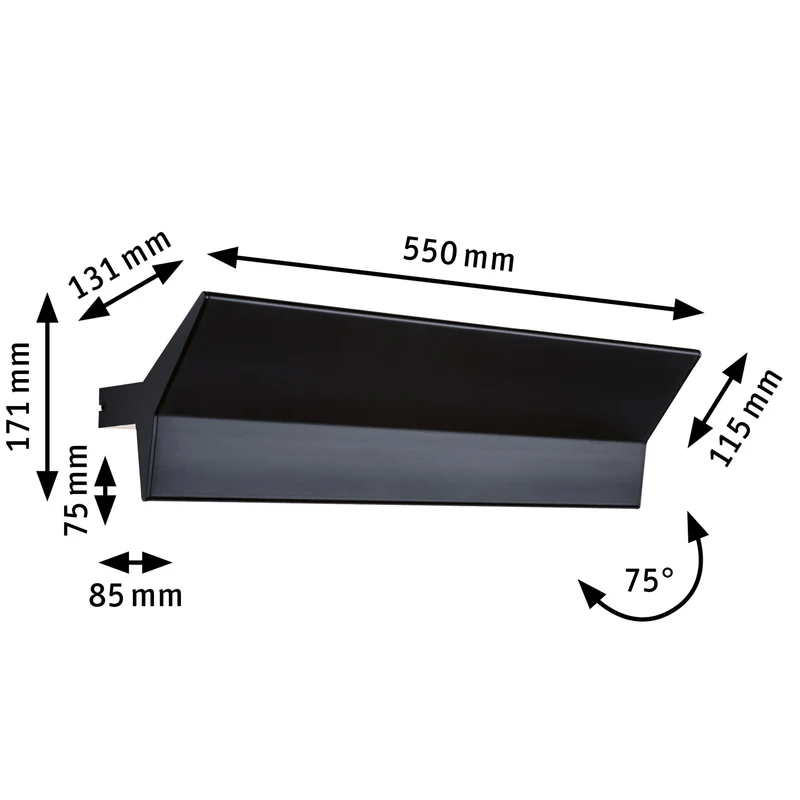 Paulmann LED Wandleuchte Stine 3-Step-Dim 2700K 1.400lm / 410lm 230V 13 / 1x4W dimmbar Schwarz matt