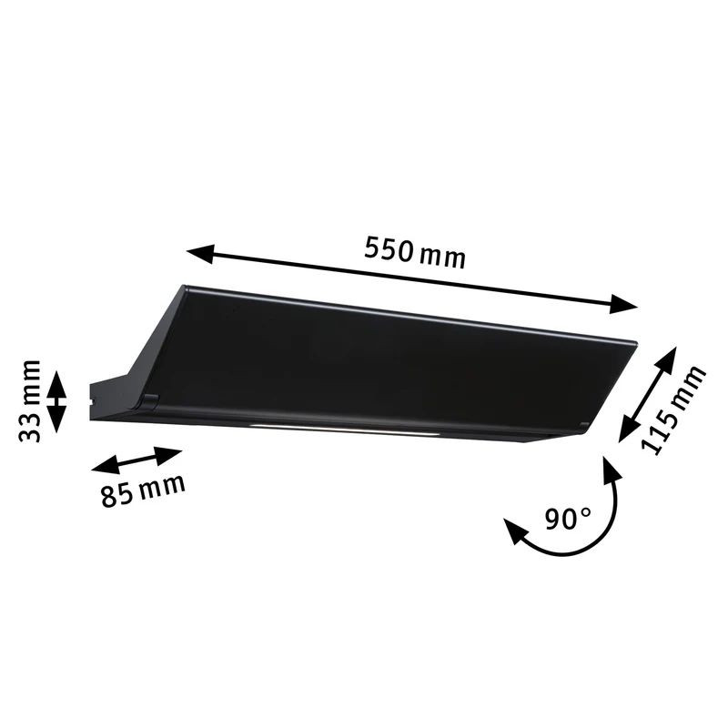 Paulmann LED Wandleuchte Ranva 3-Step-Dim 2700K 1.400lm / 210lm 230V 13 / 1x2W dimmbar Schwarz matt