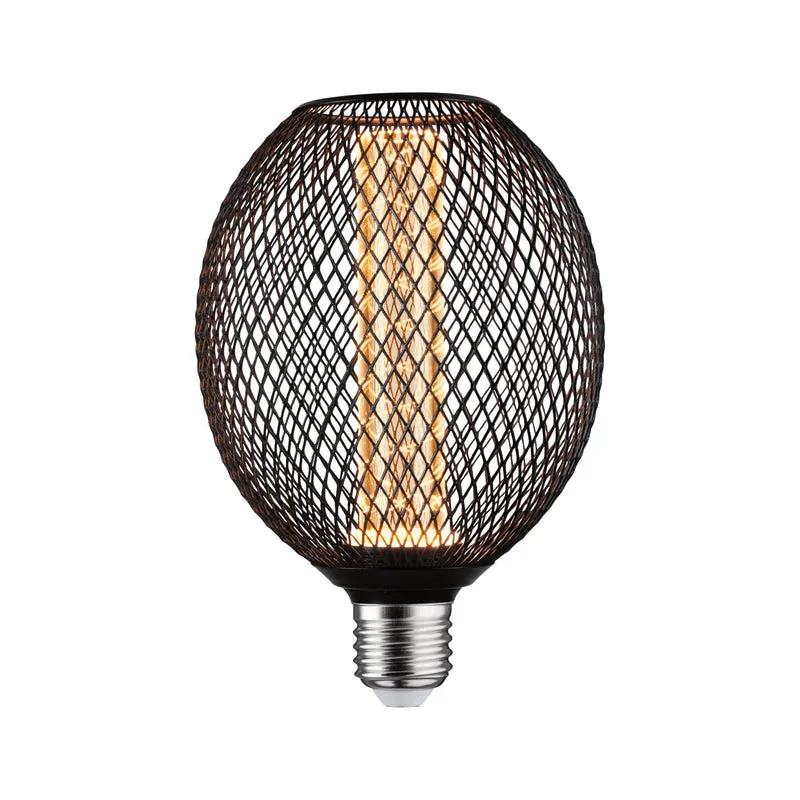 Paulmann Metallic Glow Standard 230V LED Globe Spiral E27 230V 200lm 4,2W 1800K Schwarz