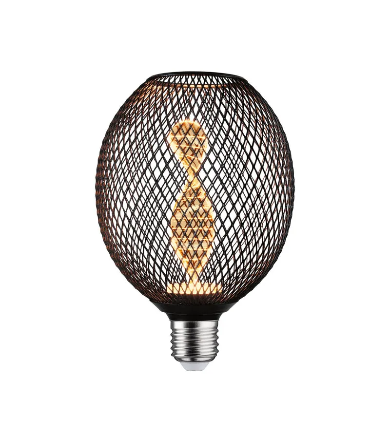 Paulmann Metallic Glow Standard 230V LED Globe Helix E27 230V 110lm 3,5W 1800K Schwarz