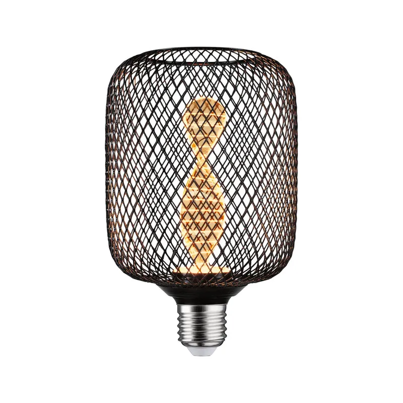 Paulmann Metallic Glow Standard 230V LED Leuchtmittel Zyl Helix E27 230V 110lm 3,5W 1800K Schwarz