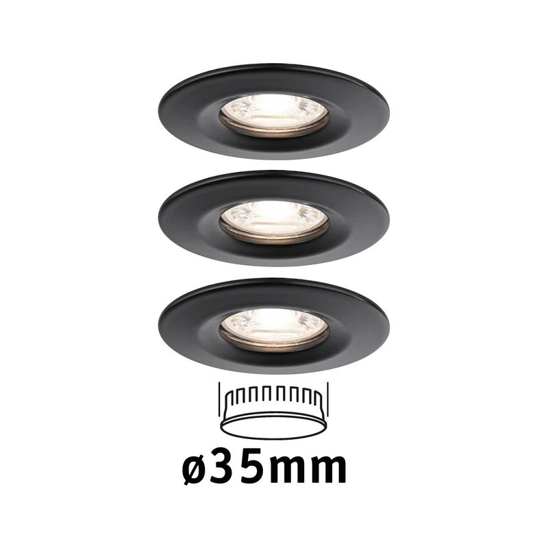 Paulmann LED Einbauleuchte Nova mini starr 3x4W 2.700K Schwarz matt 230V