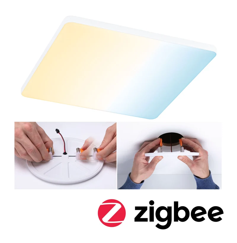 Paulmann VariFit LED Einbaupanel Veluna Edge IP44 eckig 200x200mm 1400lm Tunable White Weiß dimmbar