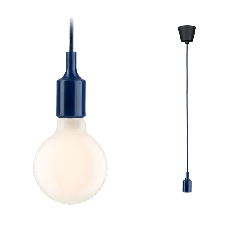 Paulmann Neordic Pendelleuchte Ketil E27 max. 60W Nachtblau,Schwarz dimmbar Silikon,Kunststoff