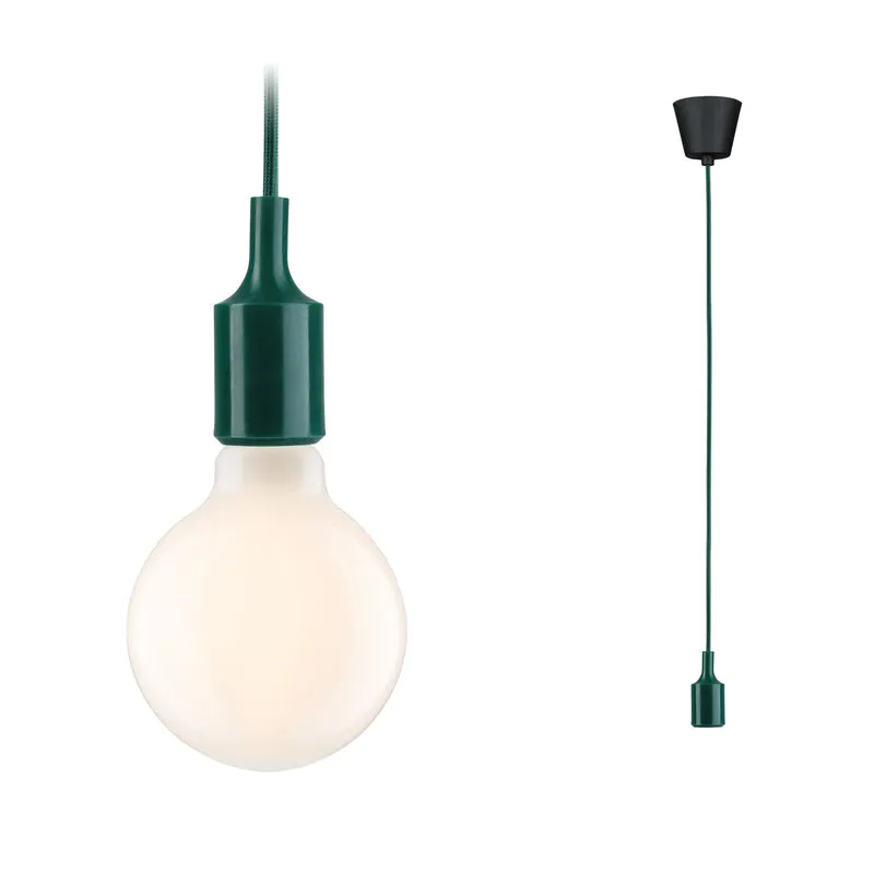 Paulmann Neordic Pendelleuchte Ketil E27 max. 60W Grün,Schwarz dimmbar Silikon,Kunststoff