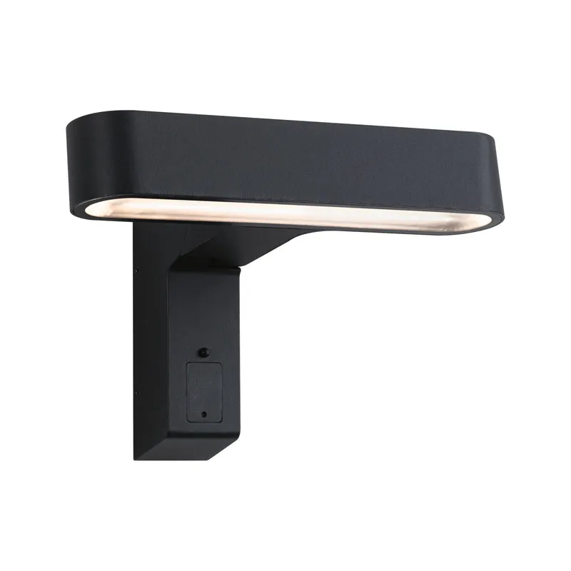 Paulmann House LED Außenwandleuchte Ito Horizontale Ausrichtung Bewegungsmelder IP44 227x159mm 3000K 6W 450lm 230V 65° Anthrazit Metall,Kunststoff
